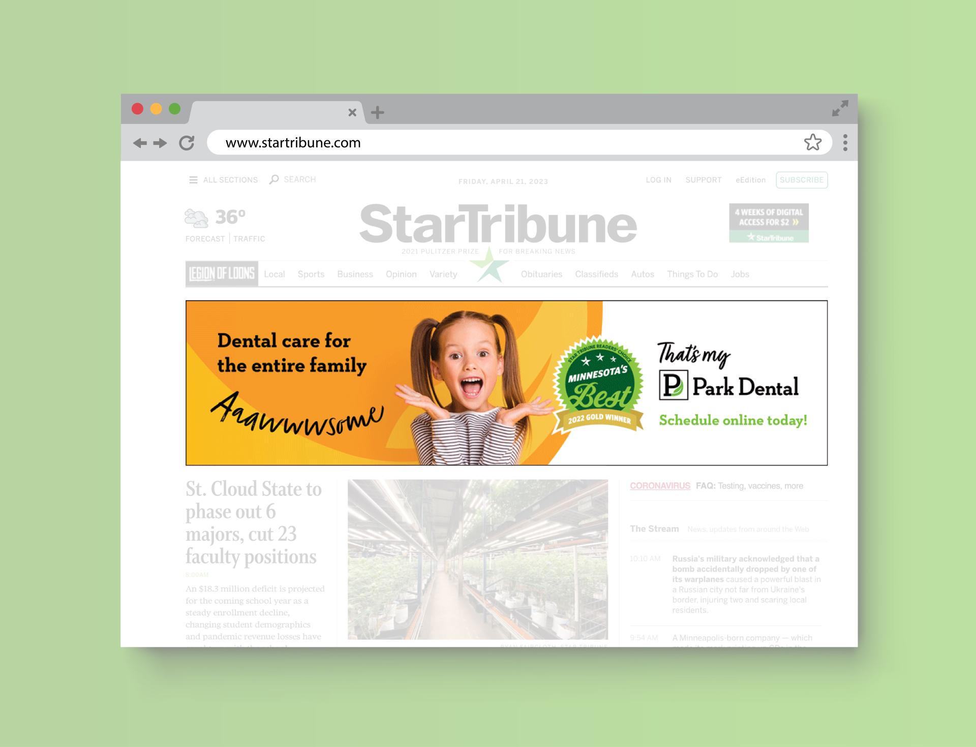 TITAN Health Awards Winner - Park Dental Display Ads 1