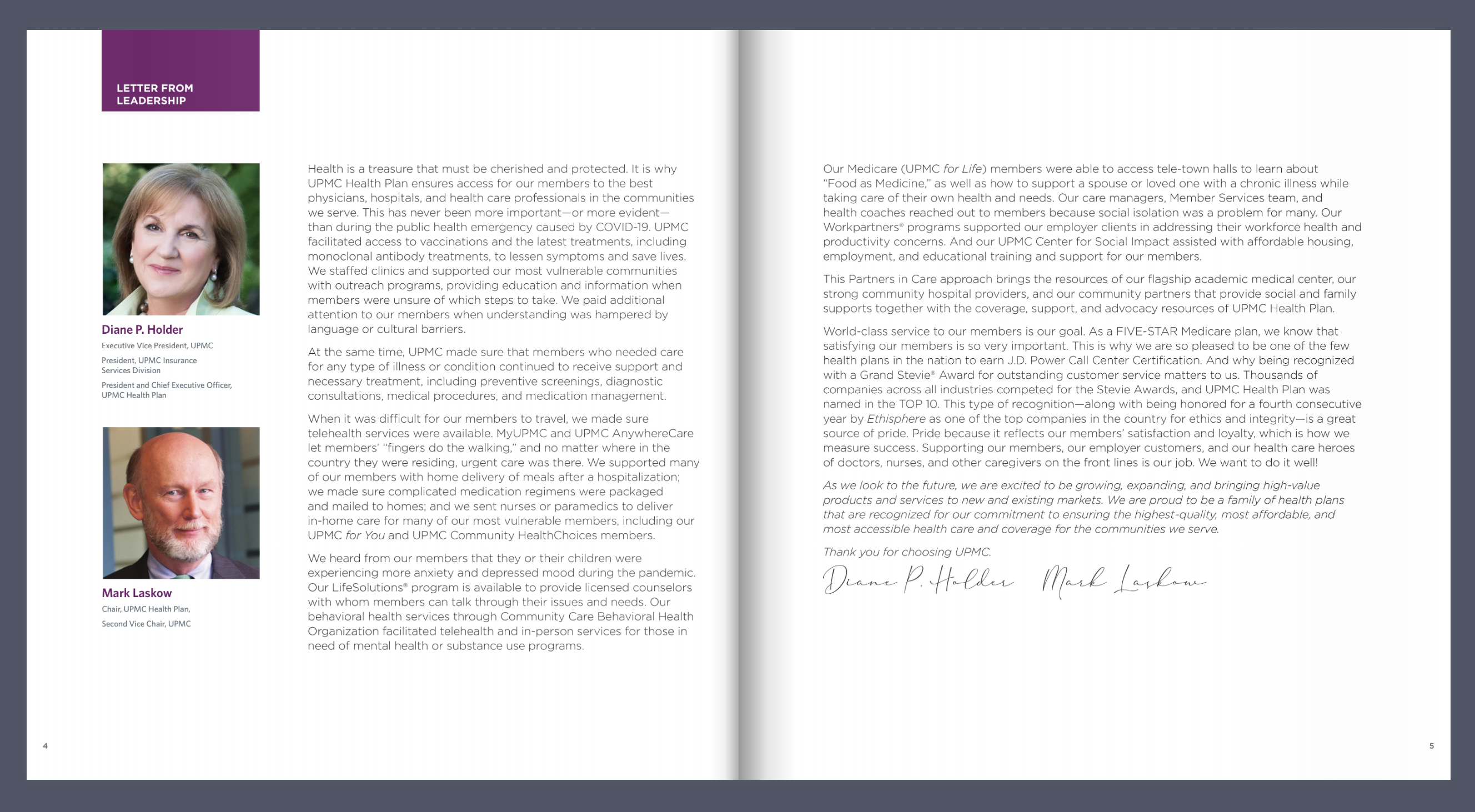 TITAN Health Awards Winner - 2022 UPMC Health Plan Insurance Services Annual Report 1