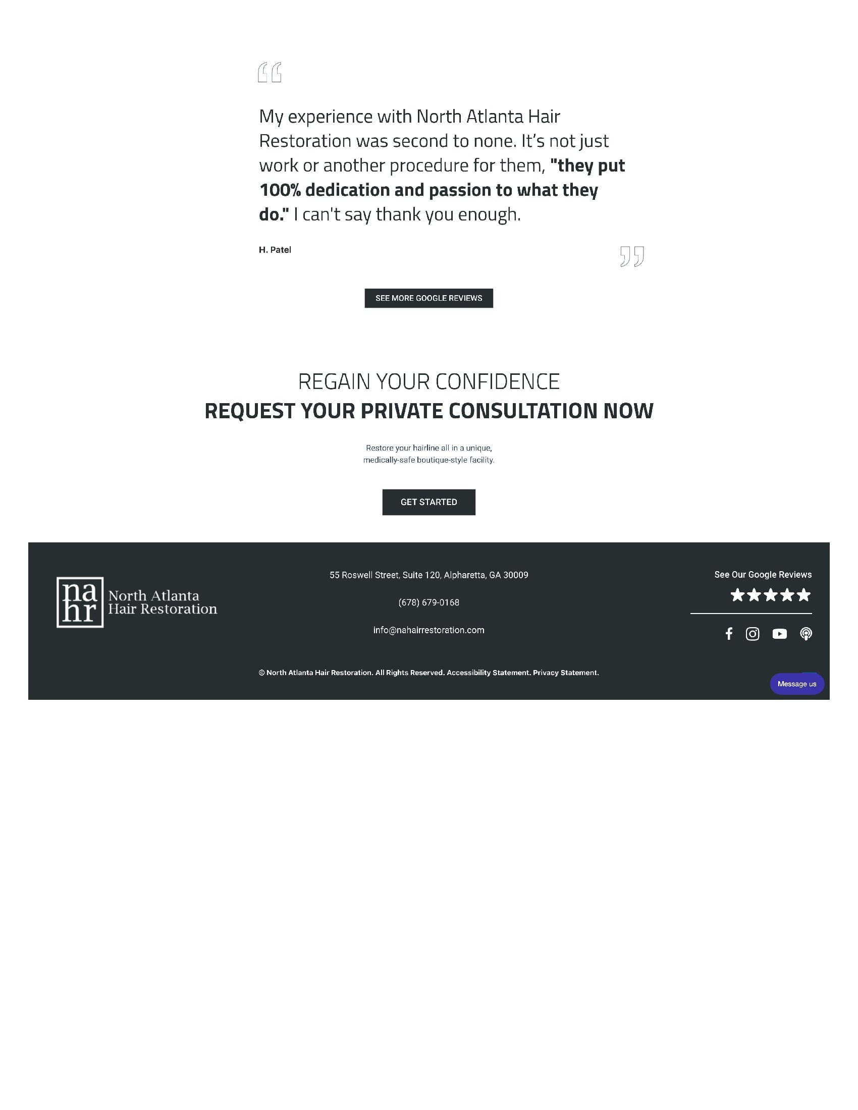 TITAN Health Awards Winner - Hair Restoration Website 9
