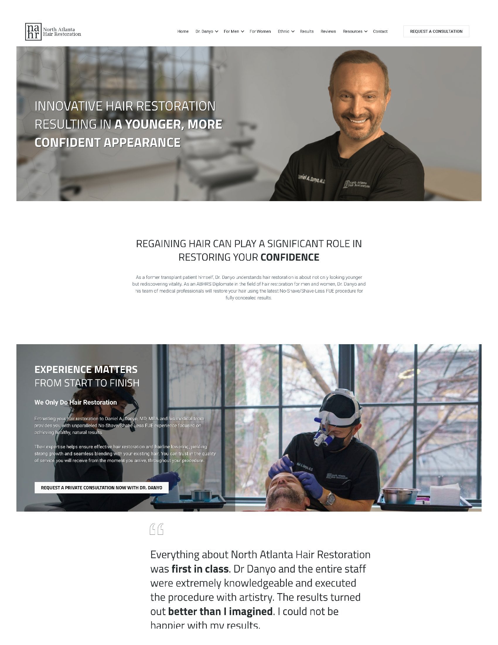 TITAN Health Awards Winner - Hair Restoration Website 5