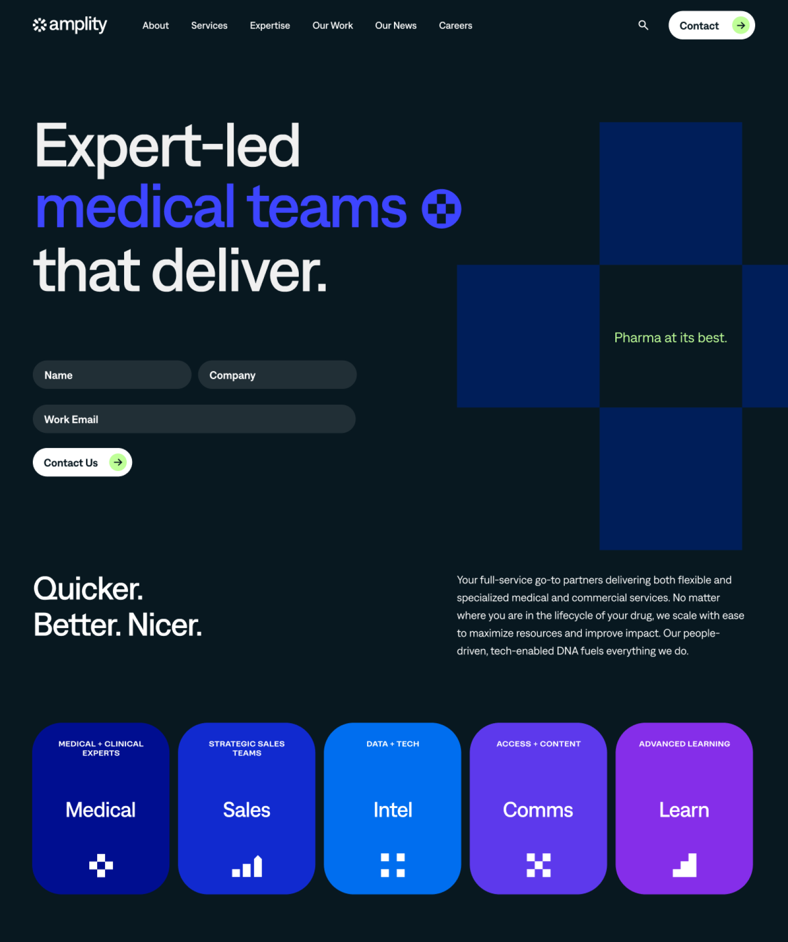 TITAN Health Awards Winner - Amplity, Inc. Website Redesign 1