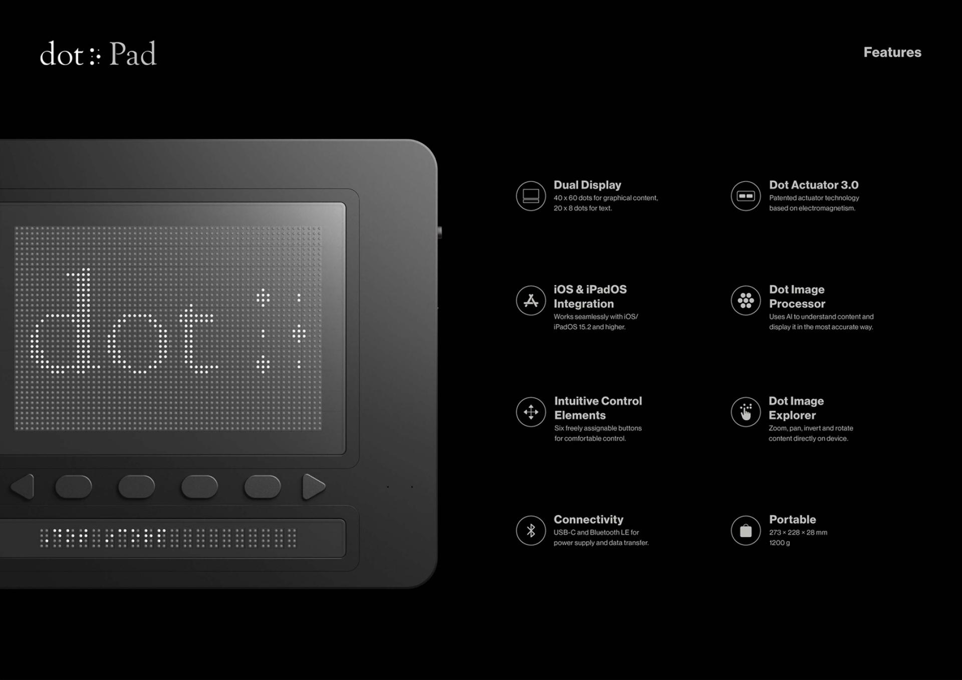 TITAN Health Awards Winner - Dot Pad. The first smart tactile graphics display. 3