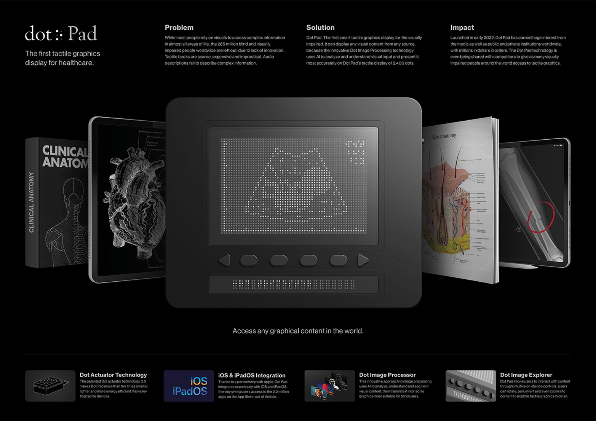 TITAN Health Awards Winner - Dot Pad. The first smart tactile graphics display. 1