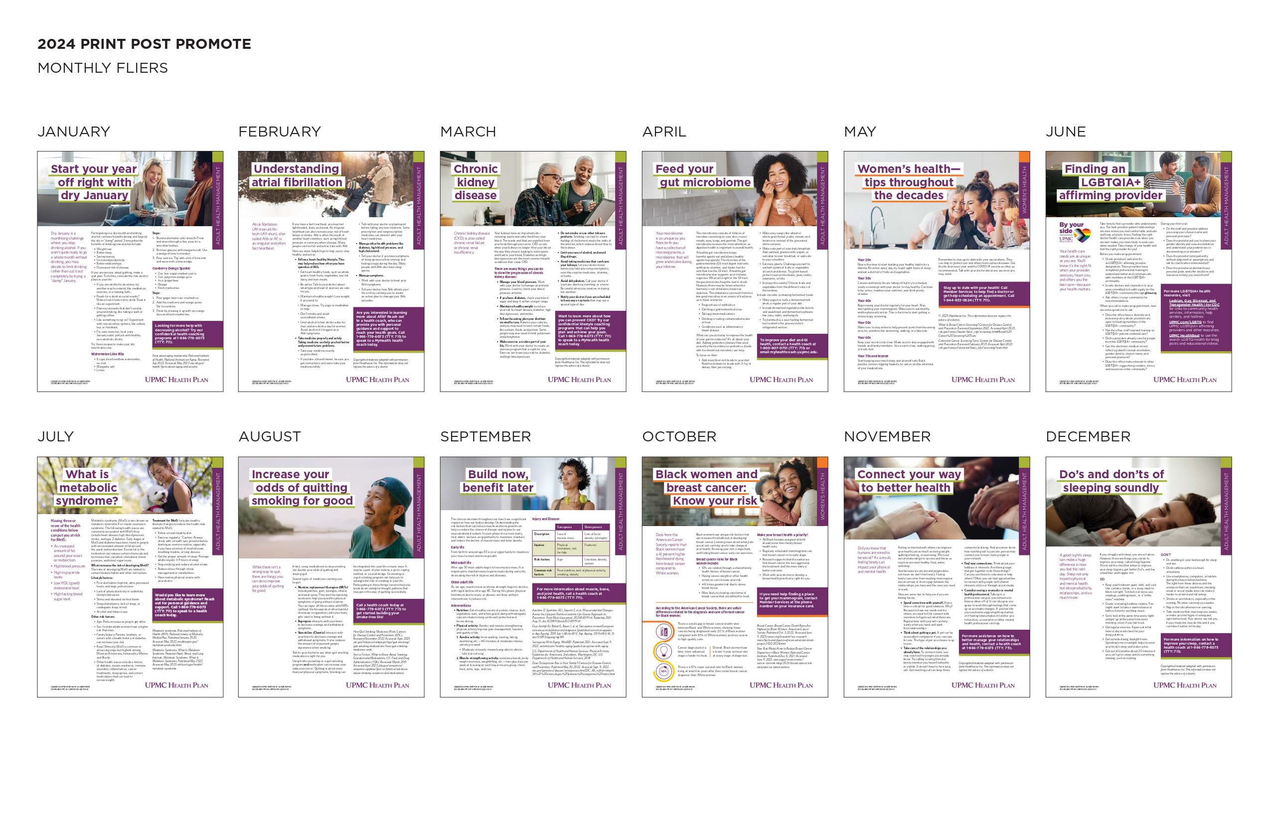TITAN Health Awards Winner - 2024 Wellness Print Post Promote-Patient Engagement Monthly Fliers 1