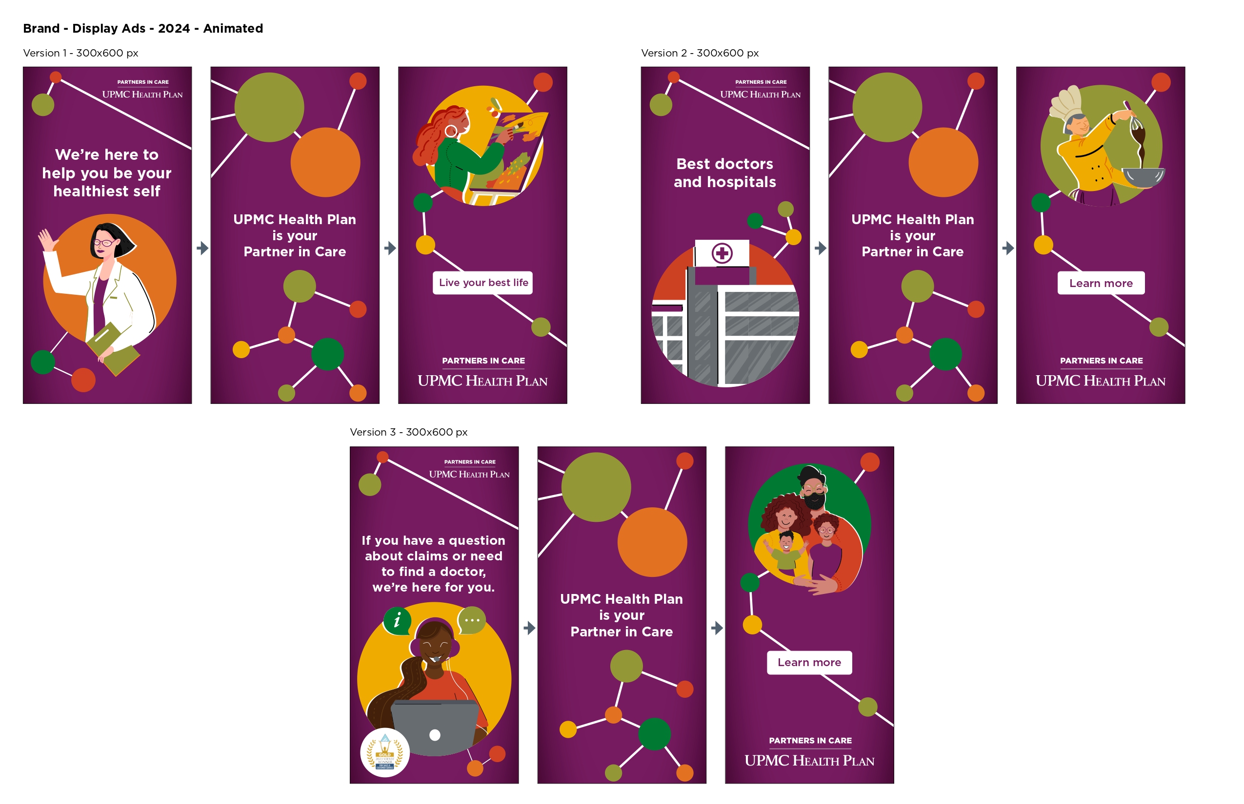 TITAN Health Awards Winner - UPMC Health Plan 2024 Animated Display Ads 1