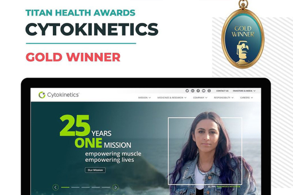TITAN Health Awards News: #XDS is a 2023 TITAN Award Gold winner for our redesign of the Cytokinetics corporate website!